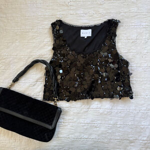 Mabel / Anthropology Oversized Sequin Top • Size: S